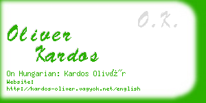 oliver kardos business card